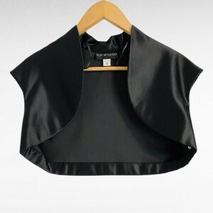 VINTAGE | Scott McClintock | Black Satin Cropped Evening Formal Bolero Shrug